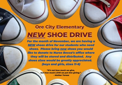 Photo depicting Support Our Ore City Elementary New Shoe Drive In November